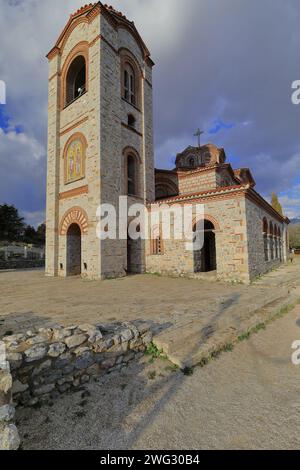 288 SW corner, Saints Clement and Panteleimon Church -Crkva Sveti Kliment i Pantelejmon- rebuilt in 2002 from an AD 863 original. Ohrid-N.Macedonia. Stock Photo