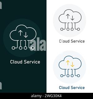 Cloud Service Vector Illustration Icon Design Stock Vector