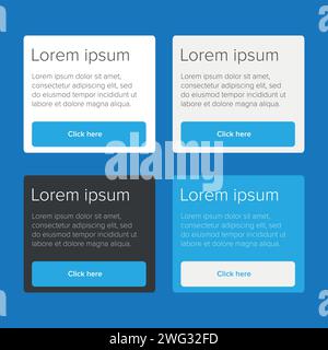 Website infobox template for web blue Stock Vector
