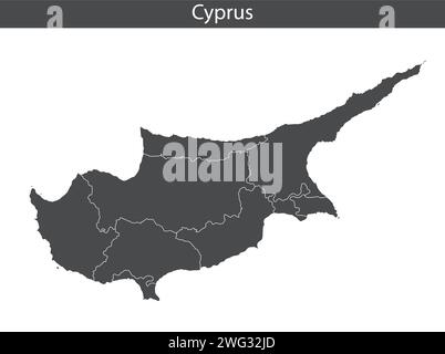 Cyprus map isolated on white background. Vector illustration. Stock Vector