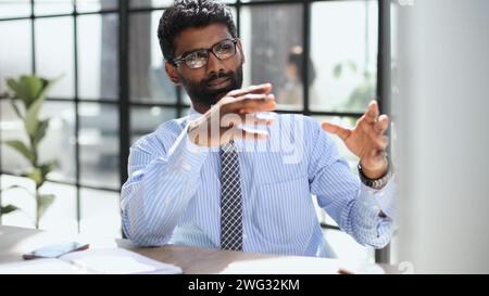 Nervous millennial male freelancer see critical mistake incorrect information in paper document Stock Photo