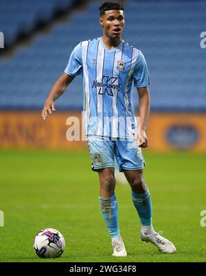 Coventry City's Kai Andrews during the FA Youth Cup fifth round match at the Coventry Building Society Arena, Coventry. Picture date: Friday February 2, 2024. Stock Photo