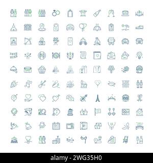 "Wedding Venue Vector Icon Set" Stock Vector