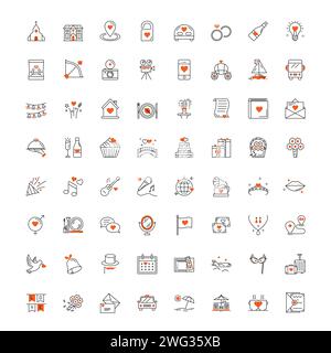 "Wedding Icon Pack Vector Illustration Design" Stock Vector