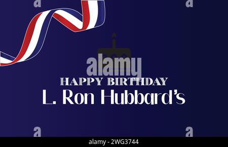 L. Ron Hubbard's Birthday tsxt design Stock Vector