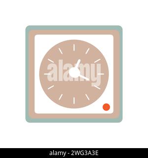 Clock flat style, Clock icon watches vector illustration. Alarm clock icon. Flat design style. Simple icon on white backround, Web site page and mobil Stock Vector