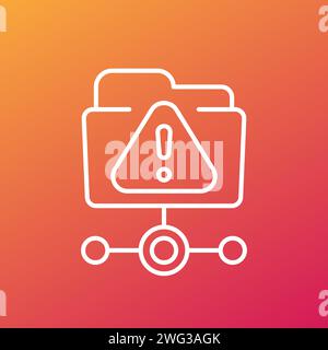 ftp warning or error line icon, vector Stock Vector