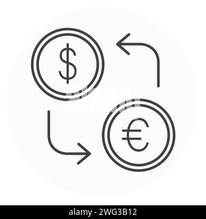 Currency Exchange Vector Illustration Icon Design Stock Vector