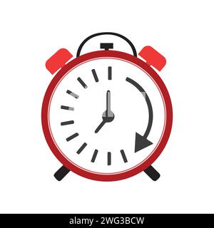Clock flat style, Clock icon watches vector illustration. Alarm clock icon. Flat design style. Simple icon on white backround, Web site page and mobil Stock Vector