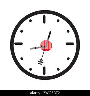 Clock flat style, Clock icon watches vector illustration. Alarm clock icon. Flat design style. Simple icon on white backround, Web site page and mobil Stock Vector