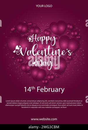 happy valentine's day post design Stock Vector