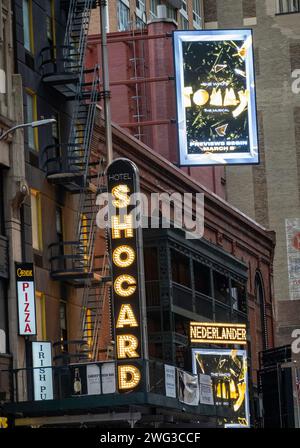 David T. Nederlander Theatre with the 'The Who's Tommy' Marquee, NYC, USA  2024 Stock Photo