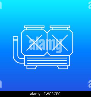 chiller, cooling system line vector art, icon Stock Vector Image & Art ...