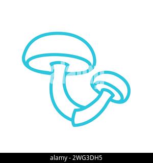 Two mushrooms, Fungi, Shitake icon, From blue icon set. Stock Vector