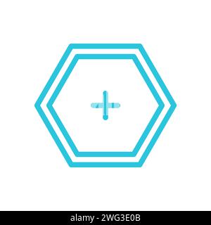 Platform, Hexagon landing plate, honeycomb base plate, From blue icon set. Stock Vector