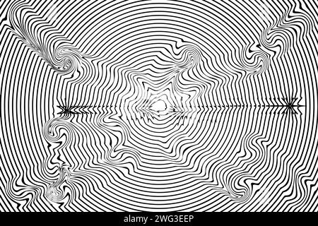 Abstract curved wavy lines pattern vector illustration. Stock Vector