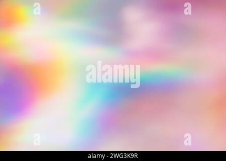 Abstract blurred rainbow background, colorful light refraction backdrop Stock Photo