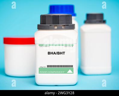 Container of BHA/BHT Stock Photo