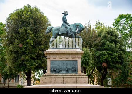 Equestrian statue of King Albert of Cala in the Quirinal Garden - Rome - Italy Stock Photo