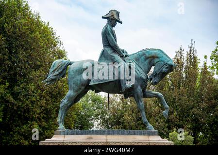 Equestrian statue of King Albert of Cala in the Quirinal Garden - Rome - Italy Stock Photo