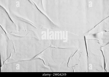 White damaged paper poster texture background Stock Photo