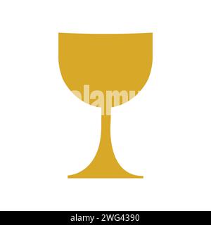 Gold Chalice Icon Vector Illustration Stock Vector