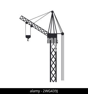 Tower Crane Icon Vector Illustration Stock Vector