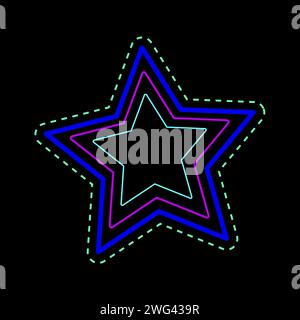 Abstract Star Shape Retro Style Icon Vector Illustration Stock Vector