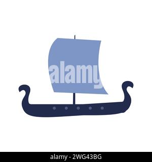 Viking Ship Icon Vector Illustration Stock Vector