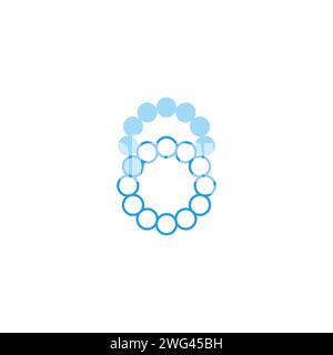 abstract number 6 circles dots geometric logo vector Stock Vector