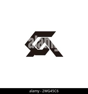 letter ca home simple geometric linked logo vector Stock Vector