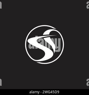letter s smoke abstract curves logo vector Stock Vector