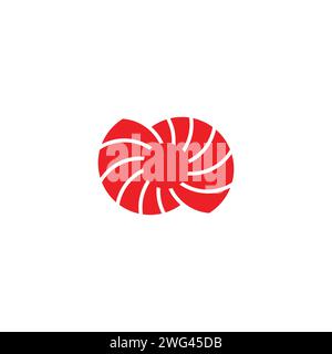 shine red sun swirl geometric simple logo vector Stock Vector