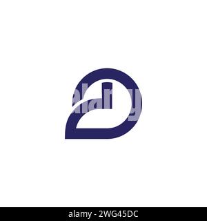 letter cd simple geometric round line logo vector Stock Vector