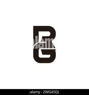 letter rg simple geometric linked logo vector Stock Vector