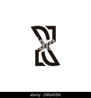 letter rx rotate simple geometric logo vector Stock Vector