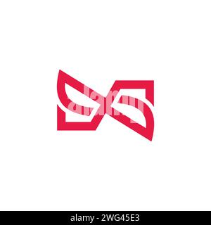 letter eg simple linked geometric linear logo vector Stock Vector