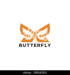 simple geometric letter e butterfly logo vector Stock Vector