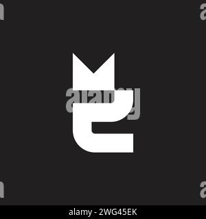 letter mc simple geometric logo vector Stock Vector