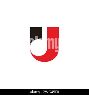 letter dj colorful negative space logo vector Stock Vector