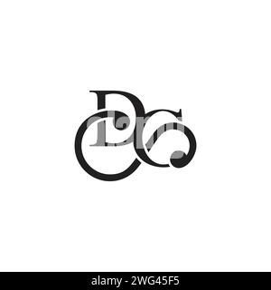 letter dc curves decorative simple logo vector Stock Vector