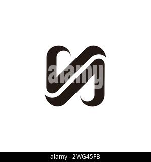 letter va curves stripes logo vector Stock Vector