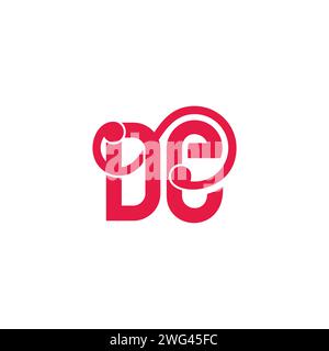 letter de elegant decoration font logo vector Stock Vector