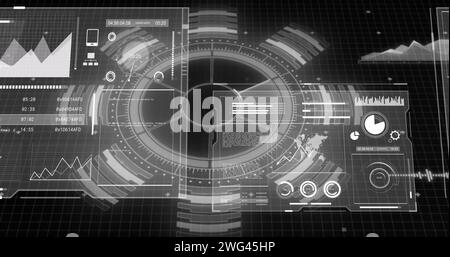 Image of data processing over white background Stock Photo