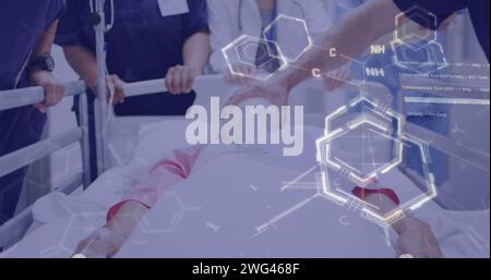 Image of medical data processing over diverse doctors Stock Photo