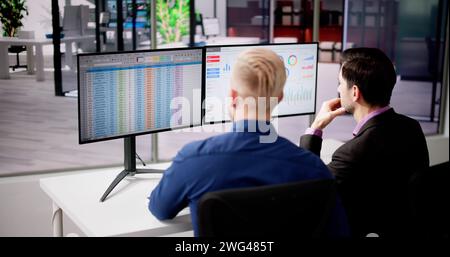 Data Analyst Using Data Analytics KPI Dashboard Stock Photo