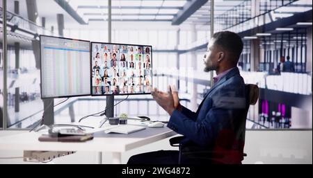 African Business Video Conference Business Webinar Meeting Stock Photo