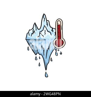Iceberg melting due to global warming and climate change Stock Vector