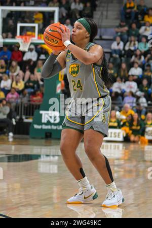 February 24 2024: Baylor Bears Center Yves Missi (21) Rebounds The Ball ...