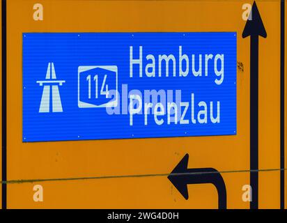 02 February 2024, Berlin: A sign from the Bernau highway maintenance ...